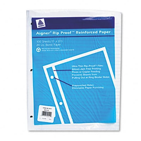 Rediform Rediform 20122 Heavyweight Reinforced Bond Filler Paper 11x8-1/2 5/16 Ruled 100 Shts/pk 20122